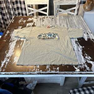 Vintage 90s Mickey Inc. Disney Camping Hiking Embroidered T-Shirt Grey L/XL